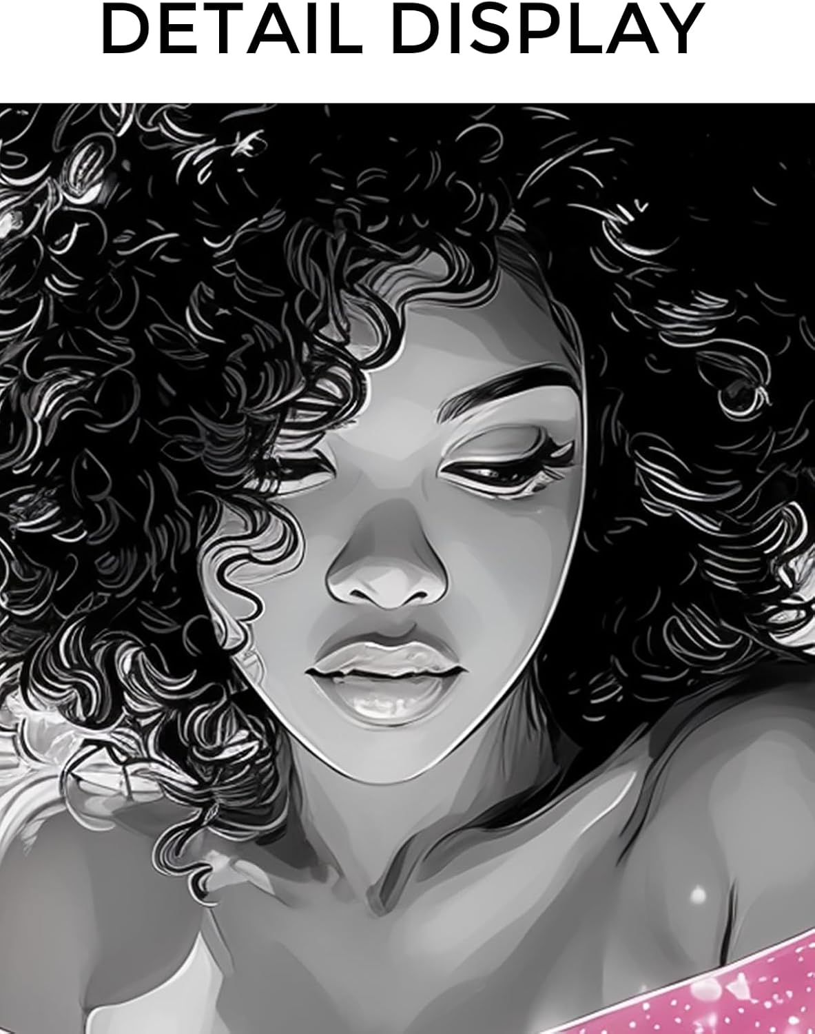 Black Girl Wall Art Afro Woman Reading Pink Newspaper in Bath Canvas Black White Cityscape Print Modern African American Painting Inspirational Picture Poster for Bathroom Home Decor(POR-02,12"x18")