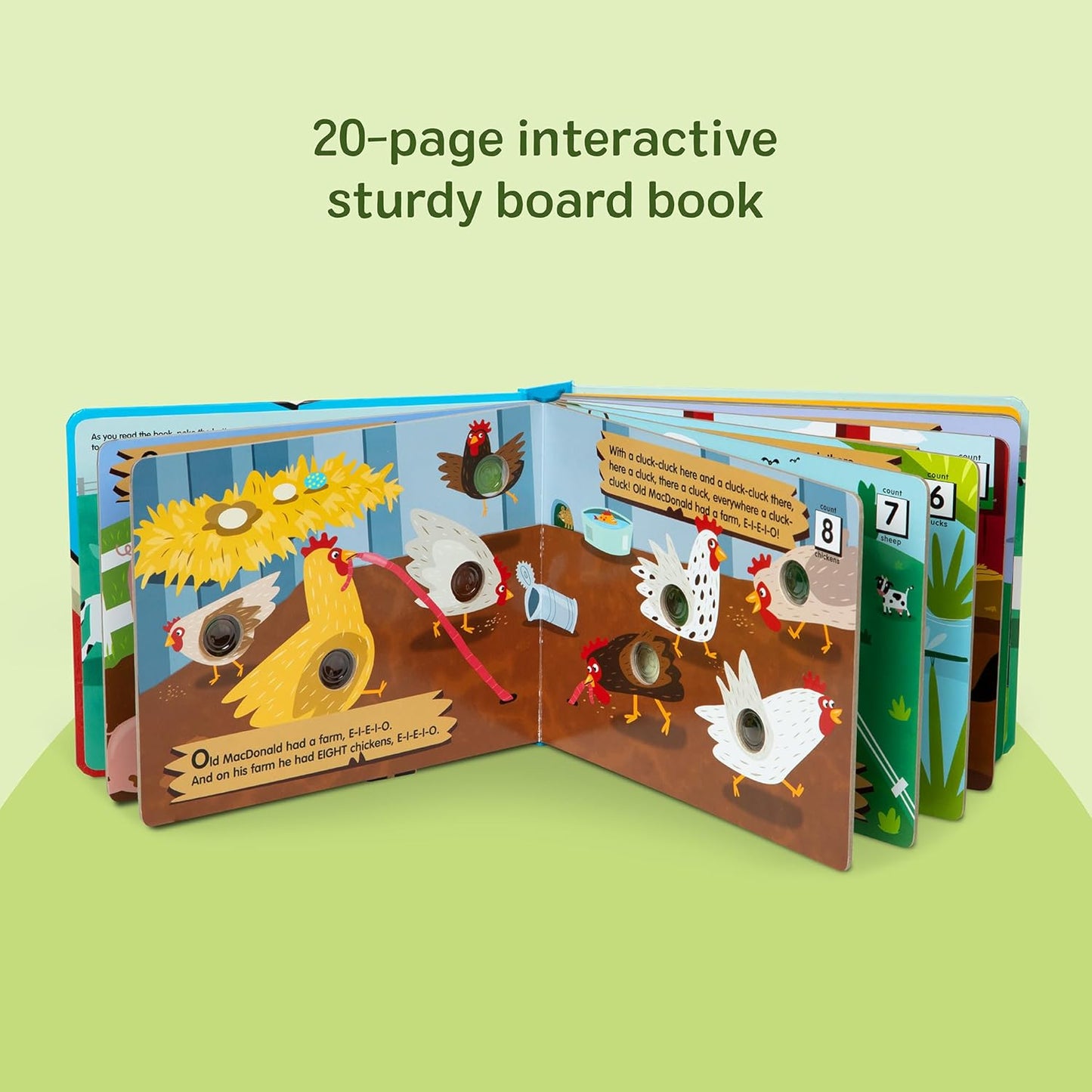 Melissa & Doug Poke-a-Dot! Old MacDonald’s Farm, Interactive Children's Board Book with Buttons to Pop, Educational Sensory Toy for Toddlers & Preschoolers Ages 3+ - FSC Certified