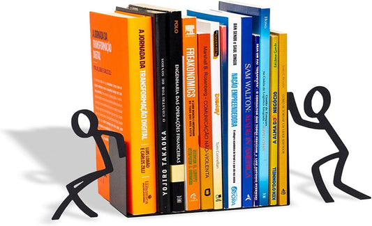 Geguton Liam Classic Bookend – Steel Epoxy-Coated – Decorative Book Support Pair for Living Room, Home Office or Gift