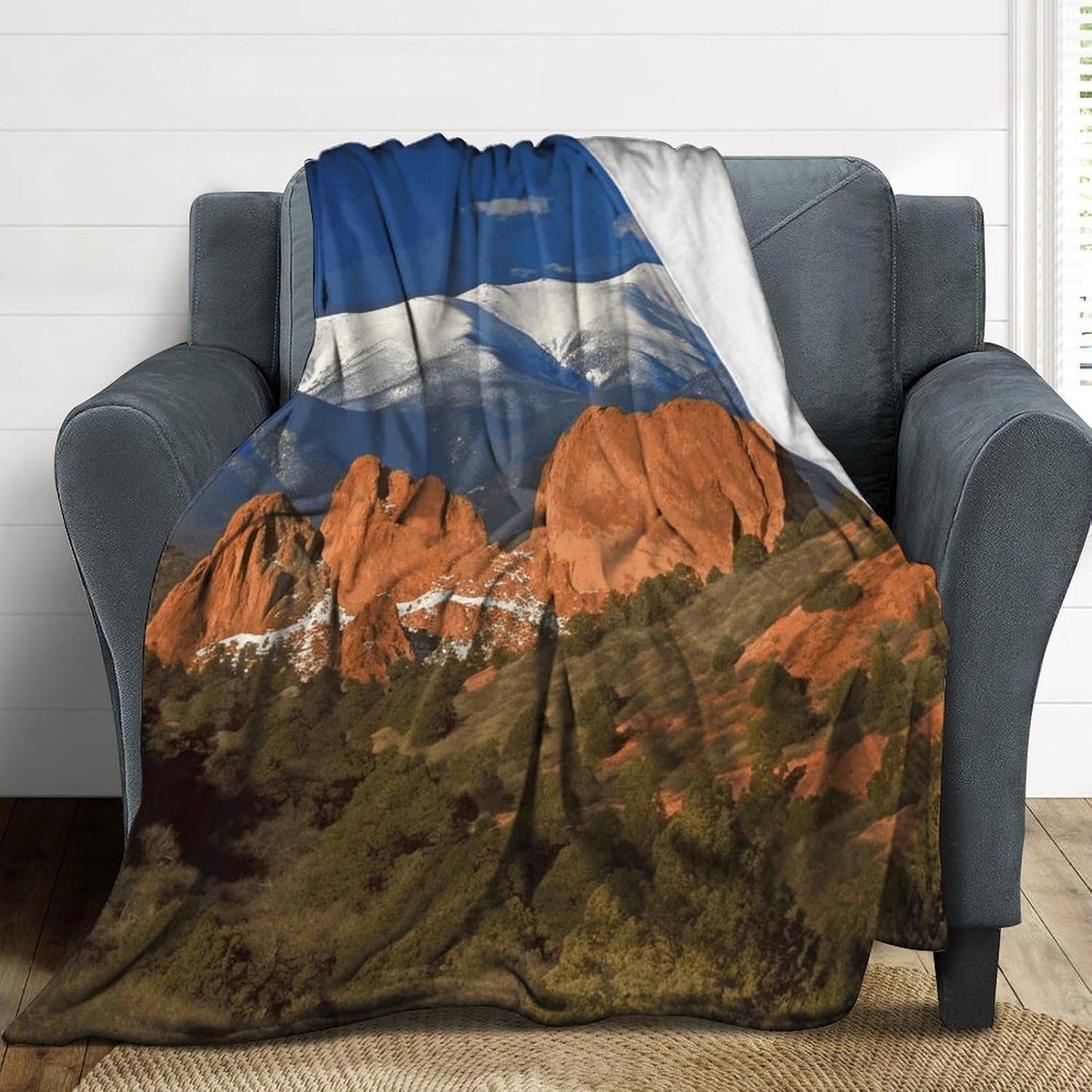 Pikes Peak Colorado Blanket Super Soft Lightweight Throw Blanket Cute Cozy Warm Bed Blanket Decorative Fuzzy Blanket All-Season Home Decor Gift for Sofa Couch Living Room 60"*80"（150 * 200cm）
