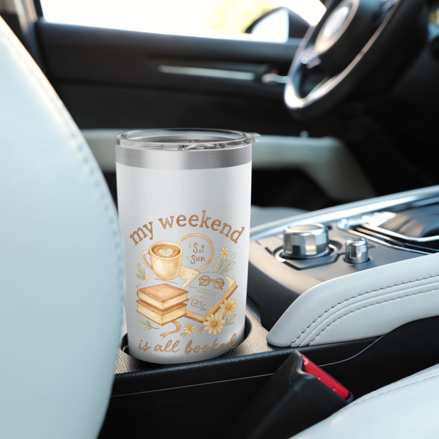 My Weekend Is All Booked Cozy Book Lover Reading Stainless Steel Insulated Tumbler