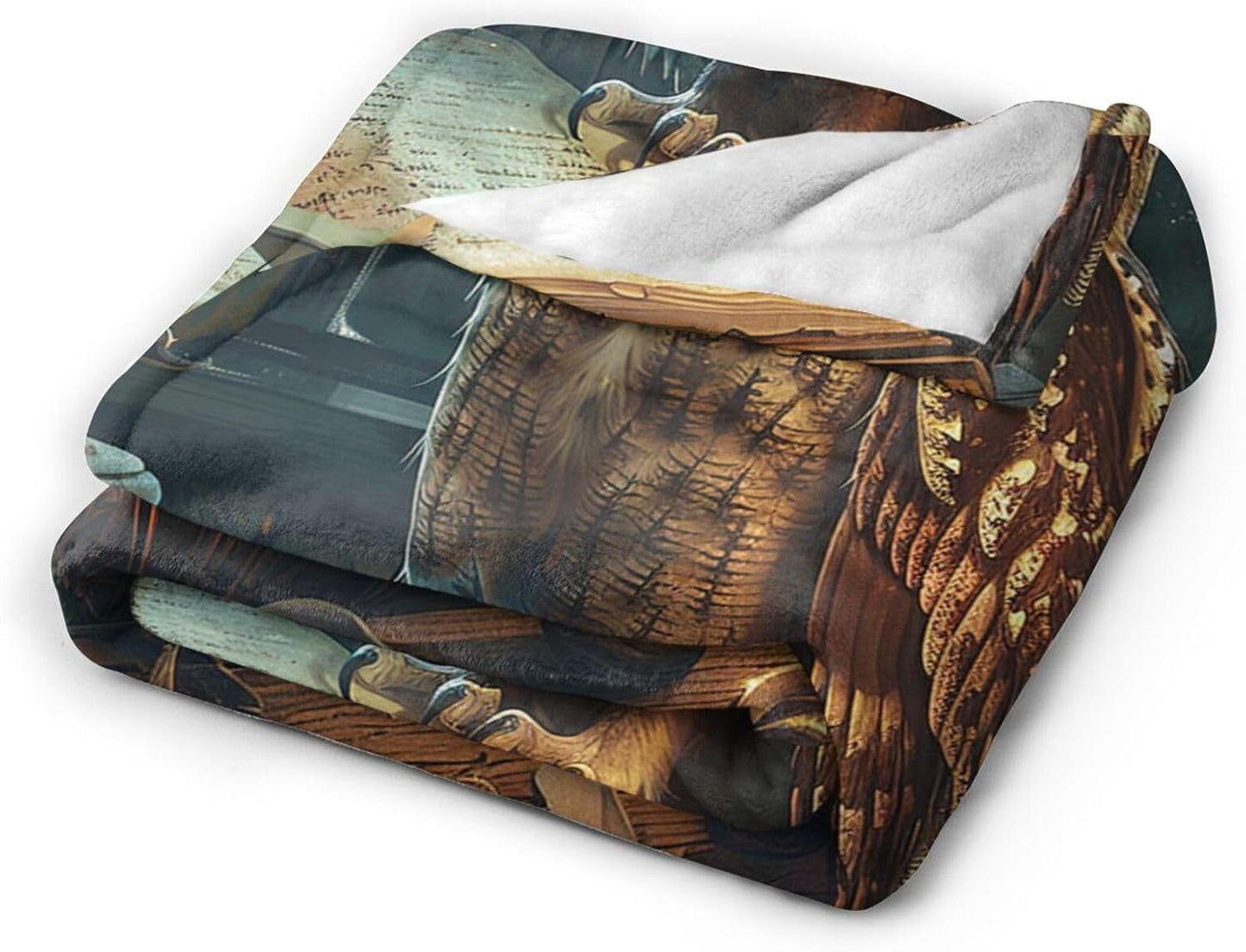 Owl Blanket Owls Gifts for Women Girls Book Throw Blanket Cozy Plush Fleece Flannel Lightweight Fuzzy Party Blankets for Bed Decor 50"X40"