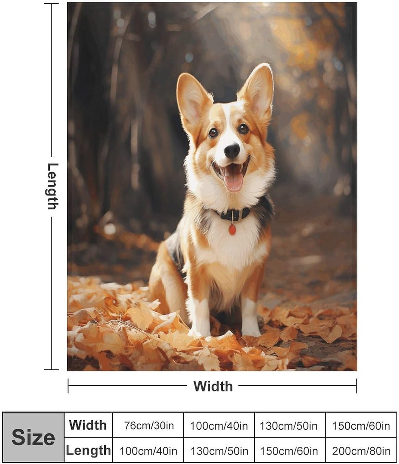 Corgi Dog Throw Blanket for Couch Super Soft Warm Lightweight Throw Blankets Cozy Flannel Bed Blanket Cute Decorative Blankets for All Seasons Home Decor Gift 30"*40"（76 * 100cm）
