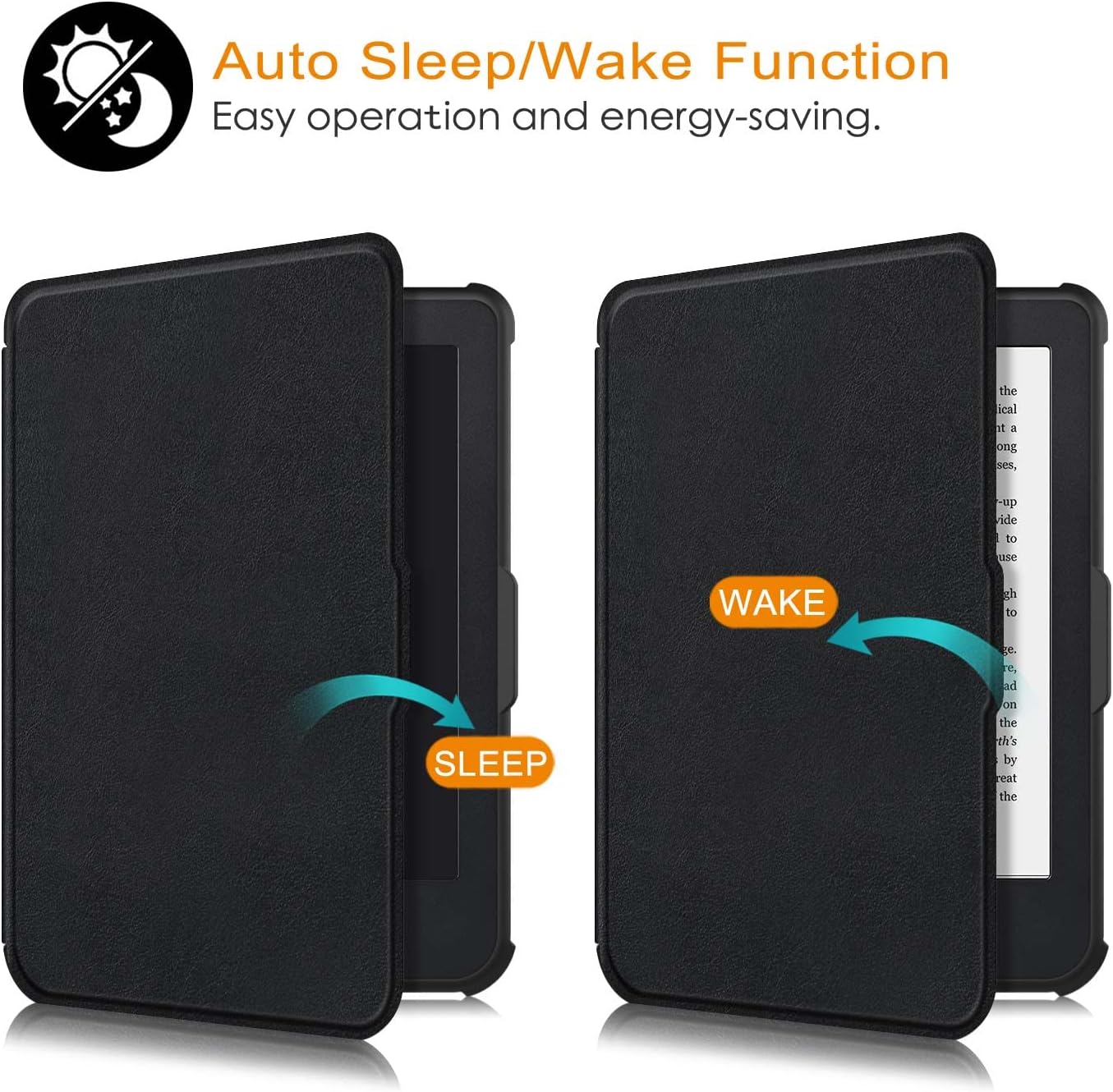 Case Compatible with Kobo Clara Colour/Clara BW(2024)/Clara 2E (2022)/Tolino Shine Color/Shine 5(2024)/Shine 4 (2022) 6" Slim Shell with Stand Function Auto Wake/Sleep Smart Cover,Black