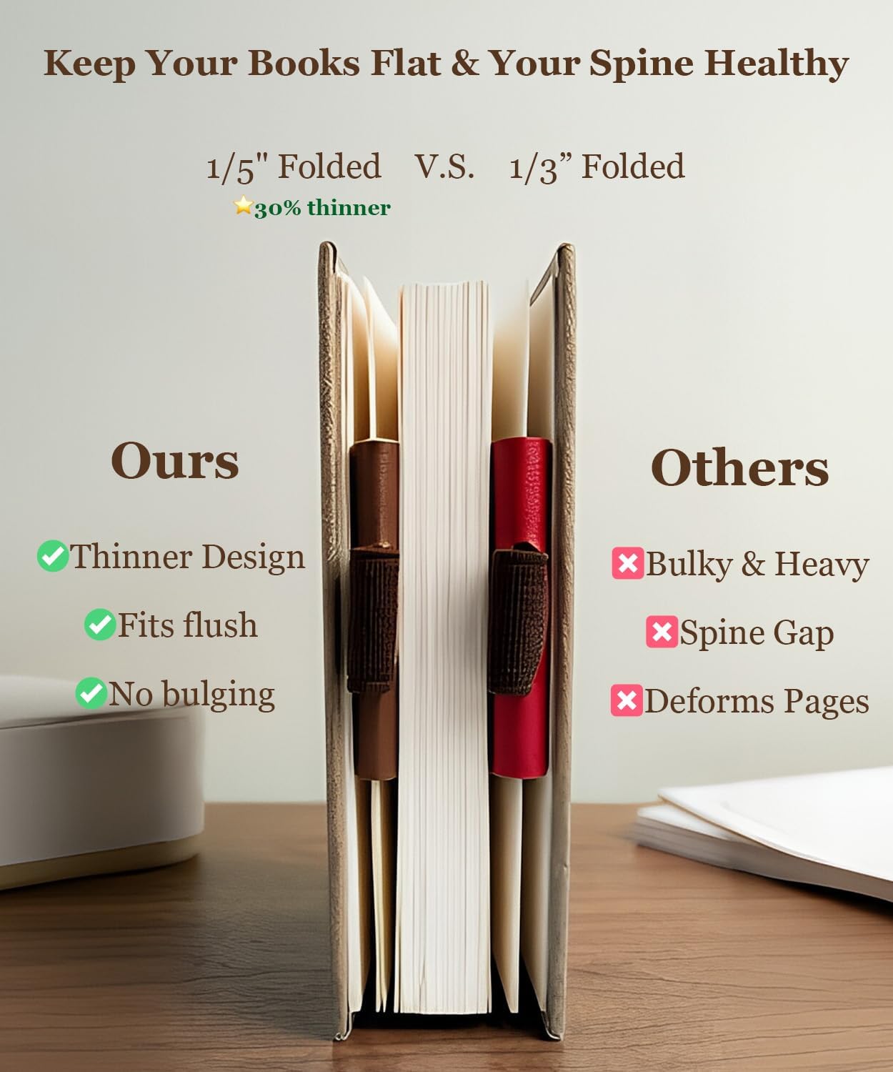 3-Pack Magnetic Leather Bookmarks with Integrated Pen Holder - Thin Page Markers for Bible Study, Laser Engraved Religious Christian Gifts for Women & Men, Page-Safe Magnets (Bible Verses)