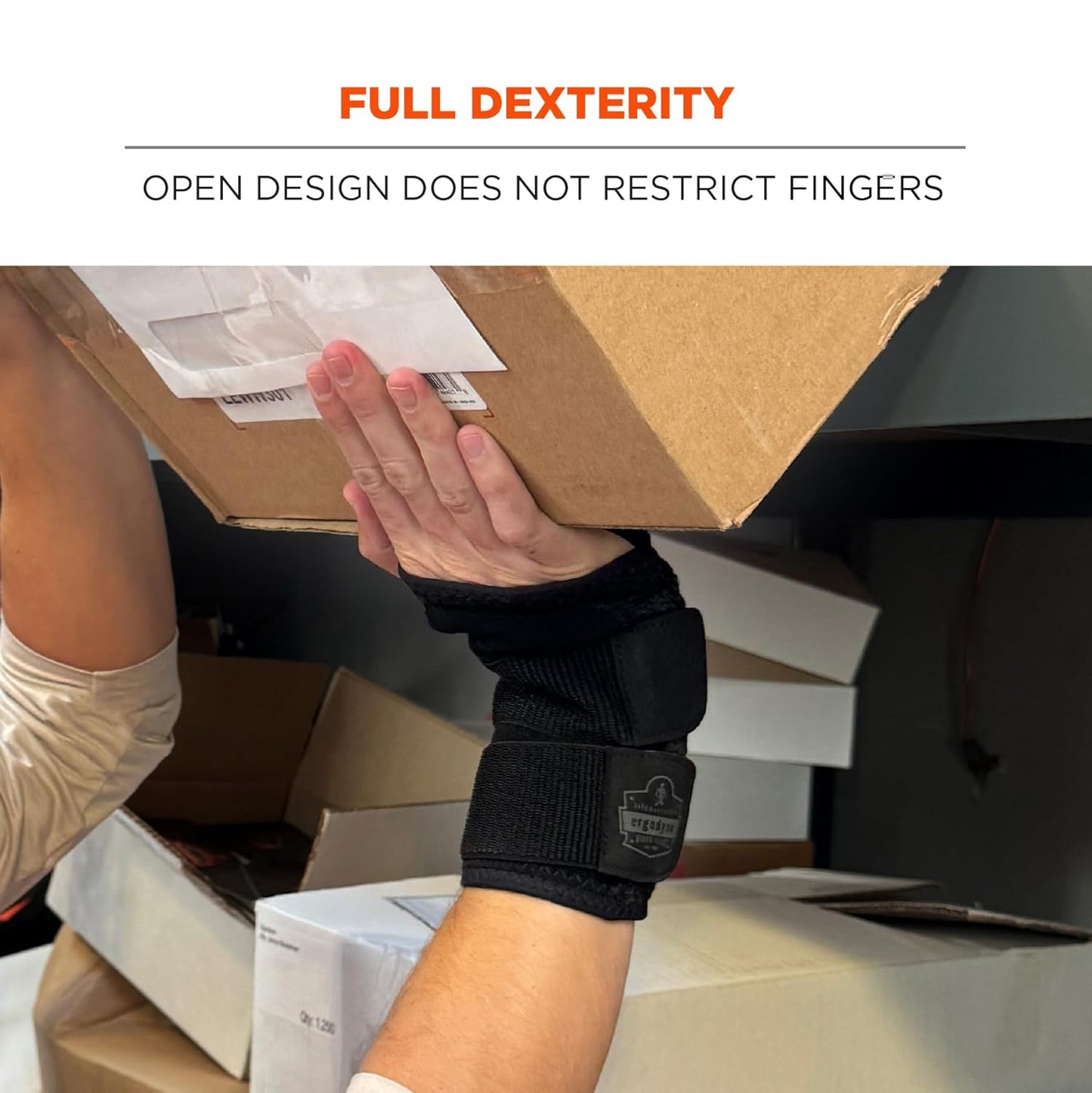 Ergodyne ProFlex 4015 Wrist Brace, Splint Open Stay for Structured Wrist Support, Adjustable Double Strap