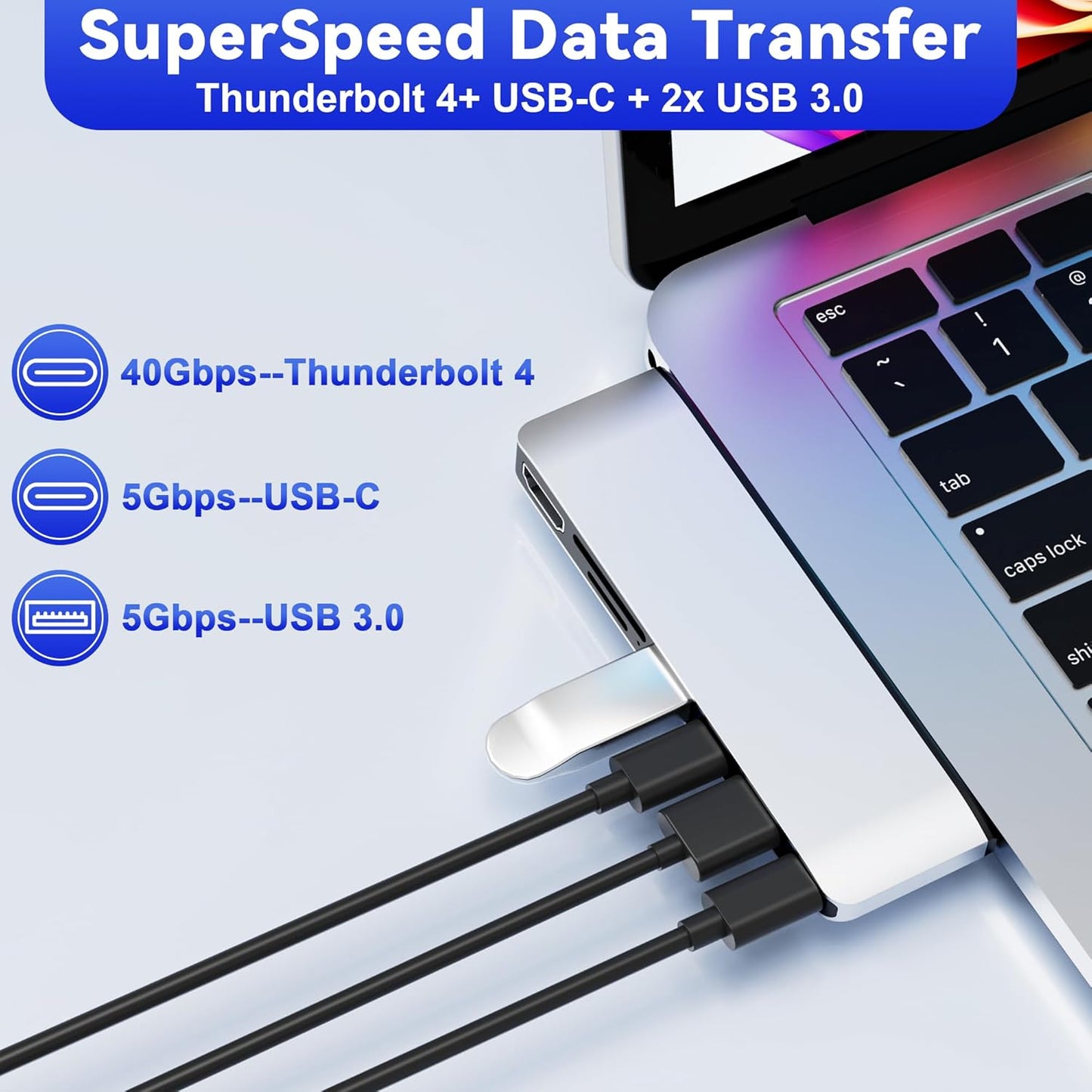 Surface Laptop 7 USB Hub Docking Station, Surface Laptop 2024 Accessories with 4K HDMI, USB-C Thunerbolt 4 (8K Display+40G Data+100W Charging), 2 USB 3.0, USB-C, SD/TF, hub for Surface Laptop 7 (2024)