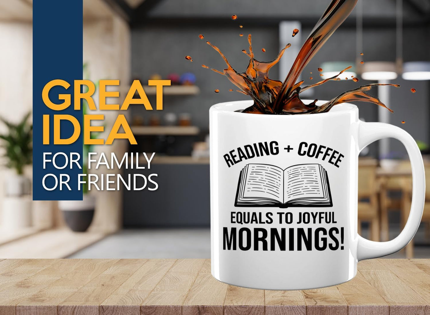 Book Lover Coffee Mug 11oz White -Reading Coffee equals - Bookworm Literature Library Book Lover Reader Booked Editor Intellectual Studious