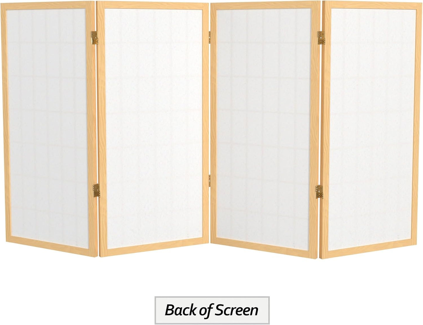 3 ft. Short Window Pane Shoji Screen - Natural - 4 Panels