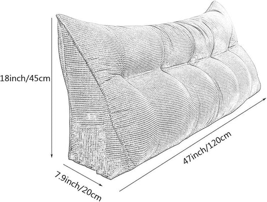 Headboard Cushion, Large Back Cushion Double Tatami Pillow Solid Color Reading Wedge Pillow Sofa Bed Upholstered Cushions Bed Rest Pillows(Orange,100 * 50 * 20cm)