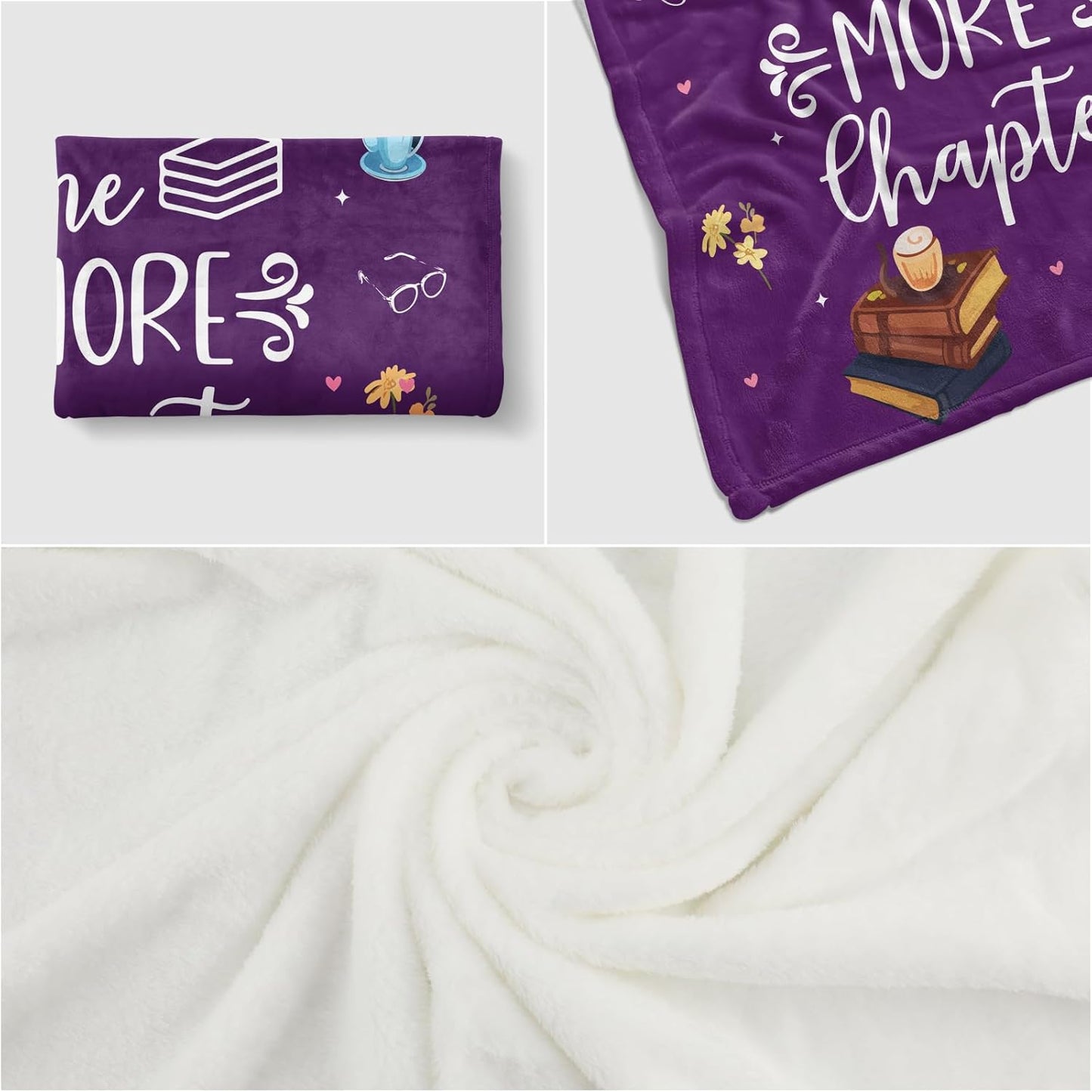 Book Lovers Gifts, Teacher Gifts for Women Men Book Lover Throw Blanket, Birthday Gift for Women, Librarian Birthday Gift for Friends 60" x50 (Purple)