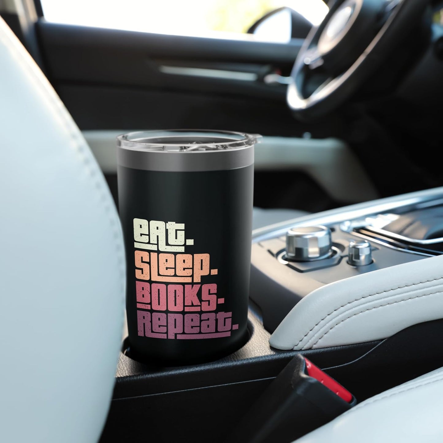 Eat Sleep Books Repeat Reader Bookworm Reading Lover Stainless Steel Insulated Tumbler