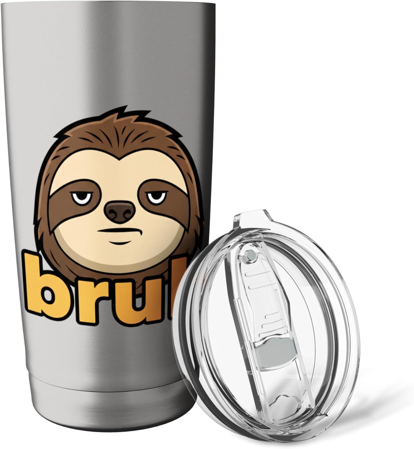 Bruh Sloth Kids Funny Jungle Animal Sloth Cartoon Stainless Steel Insulated Tumbler