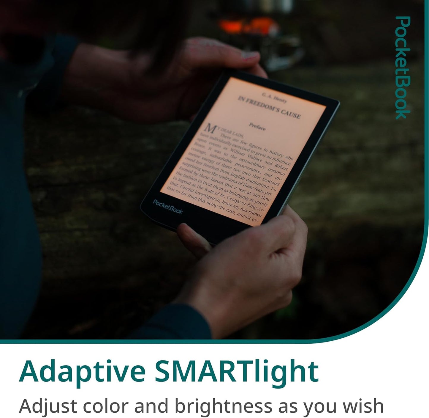 PocketBook Verse E-Reader | Eye-Friendly 6'' E-Ink Carta™ HD Touchscreen | Adjustable SMARTlight | Up to 1 Month of Battery Life | WiFi & Memory Card Slot | E-Book Reader in Bright Blue