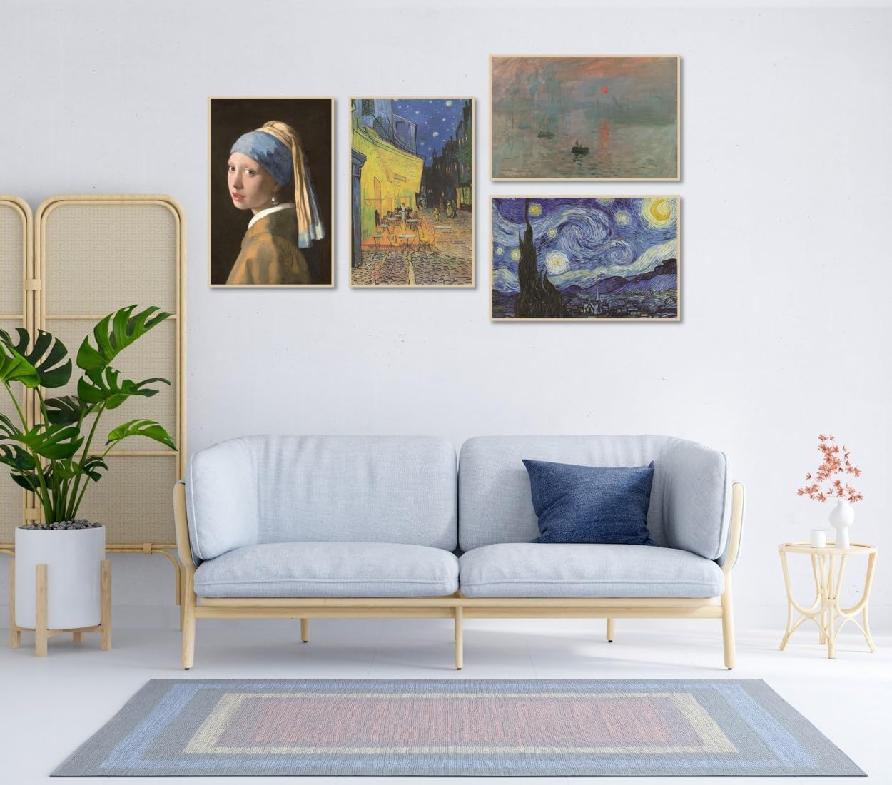 MINI ZOZI Famous Art Prints And Posters 16PCS Paintings Fine Art Impressionist Renaissance Aesthetic Romanticism Big Poster Wall Painting Classroom Room Decor Classical America Artist Artwork Pack