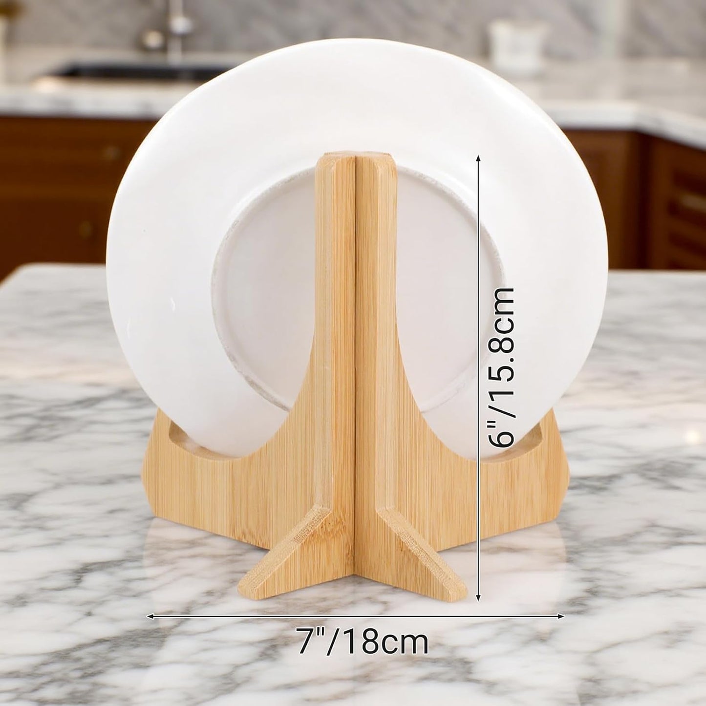 Wooden Plate Stands for Display Bamboo Picture Frame Holder 7 inches Tabletop Easels Frame Folding Display Stand Tabletop Art Holder Book Dish Decorative for Platter Dish Book Photo Plaque