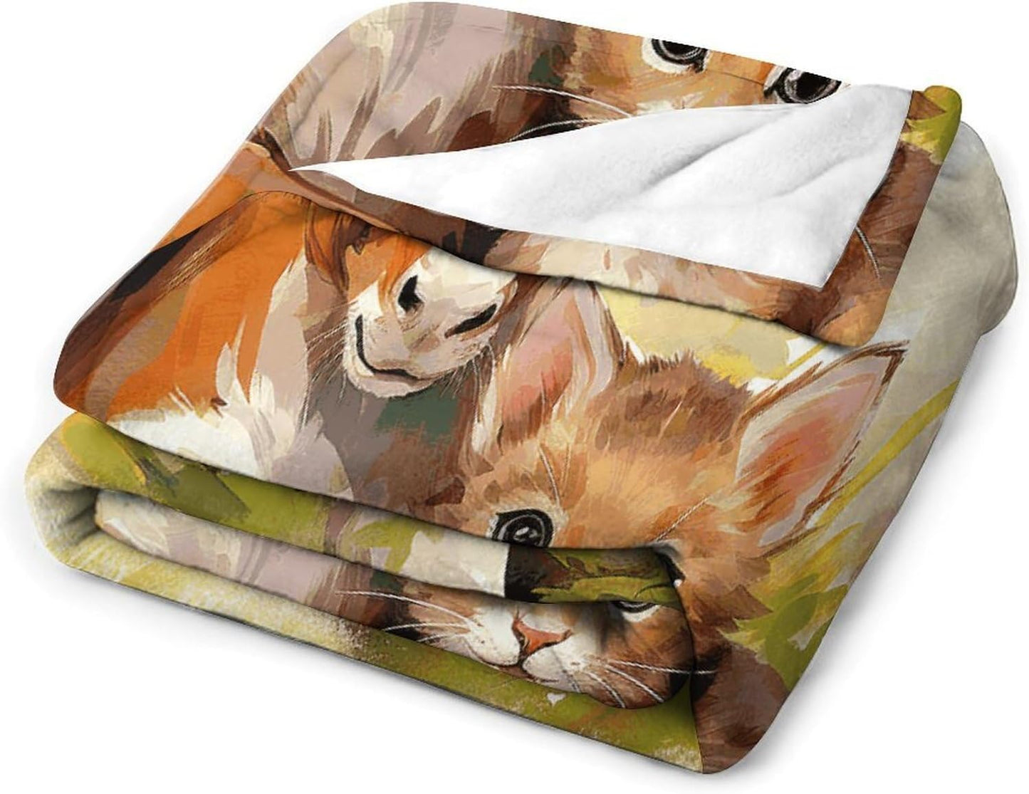 Cute Horse and Cat Throw Blanket for Couch Super Soft Warm Lightweight Throw Blankets Cozy Flannel Bed Blanket Cute Decorative Blankets for All Seasons Home Decor Gift 40"*50" （100 * 130cm）