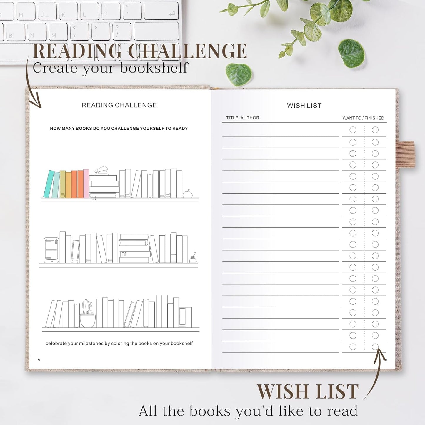 JUBTIC Reading Journal - Book Journal Reading Log for Review and Track Your Reading Progress - Gift Book Accessories for Book Lovers and Voracious Readers - 75 Books，A5 Size (Beige)
