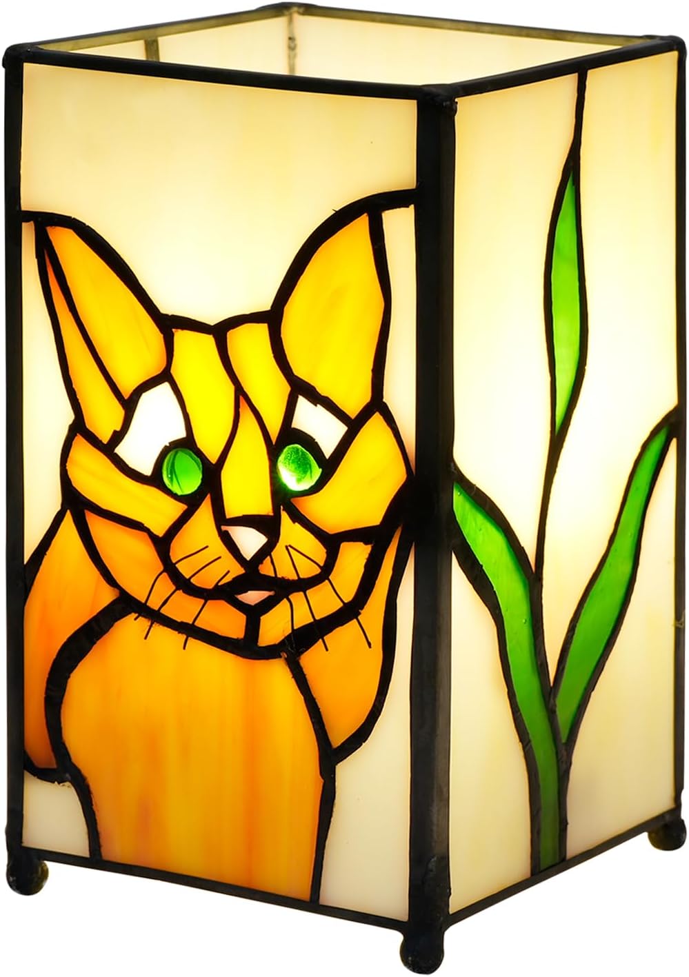 Tiffany Lamp Stained Glass lamp Small Bedside Table Lamps for Living Room Home Decor,Girls Women Birthday Christmas Thanksgiving Day Gift,Cat