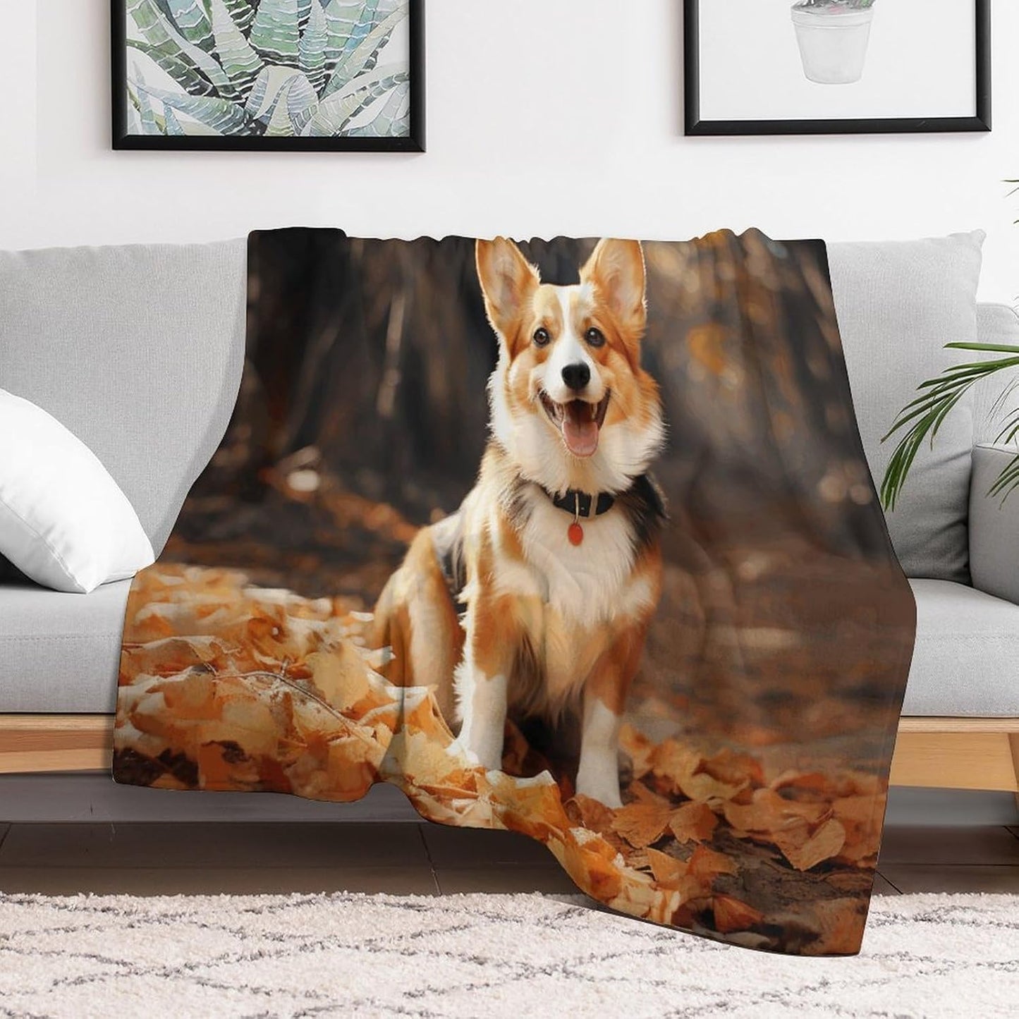 Corgi Dog Throw Blanket for Couch Super Soft Warm Lightweight Throw Blankets Cozy Flannel Bed Blanket Cute Decorative Blankets for All Seasons Home Decor Gift 30"*40"（76 * 100cm）