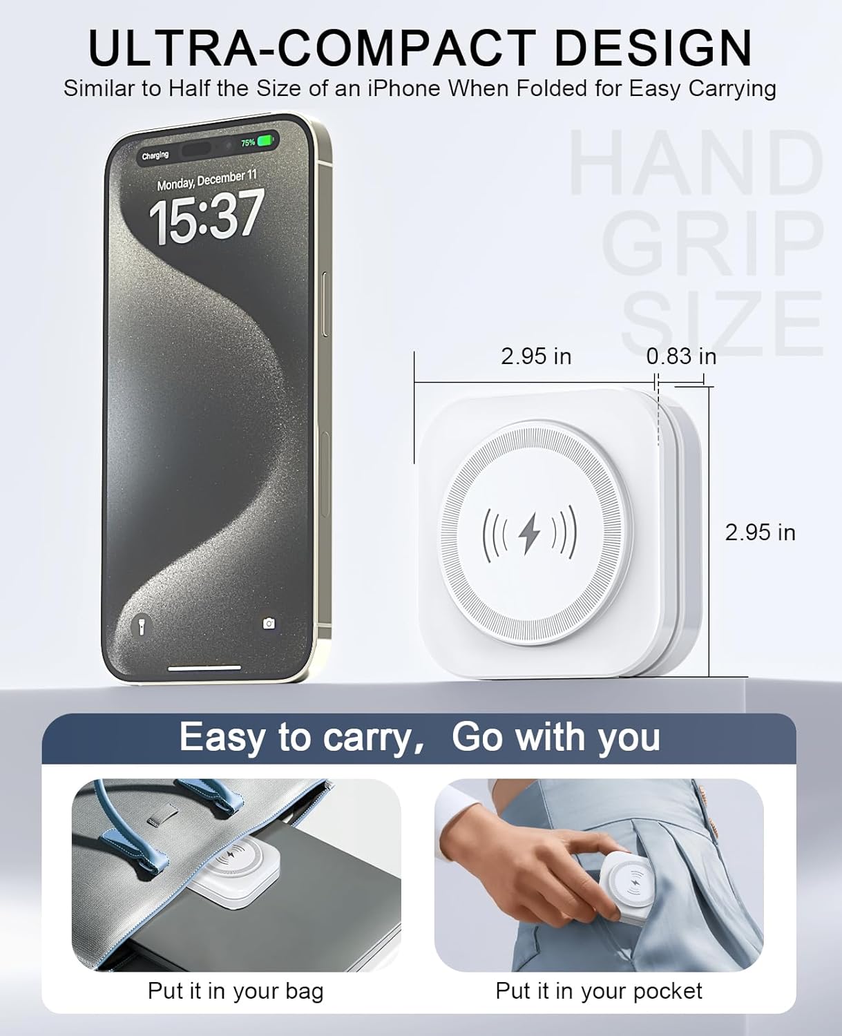 5-in-1 Magnetic Wireless Charging Stand for Apple MagSafe Charger with Night Light for iPhone 17/16/15/14/13/12, Watch, AirPods, Travel Magnetic Charger Nightstand Charging Station (Adapter Included)
