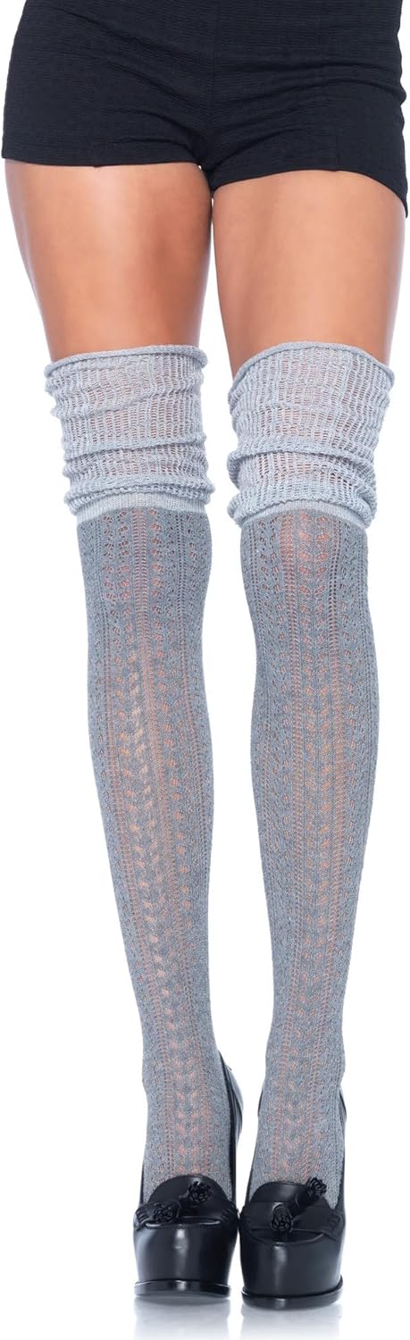 Leg Avenue Women's Pointelle Scrunch Knee Socks