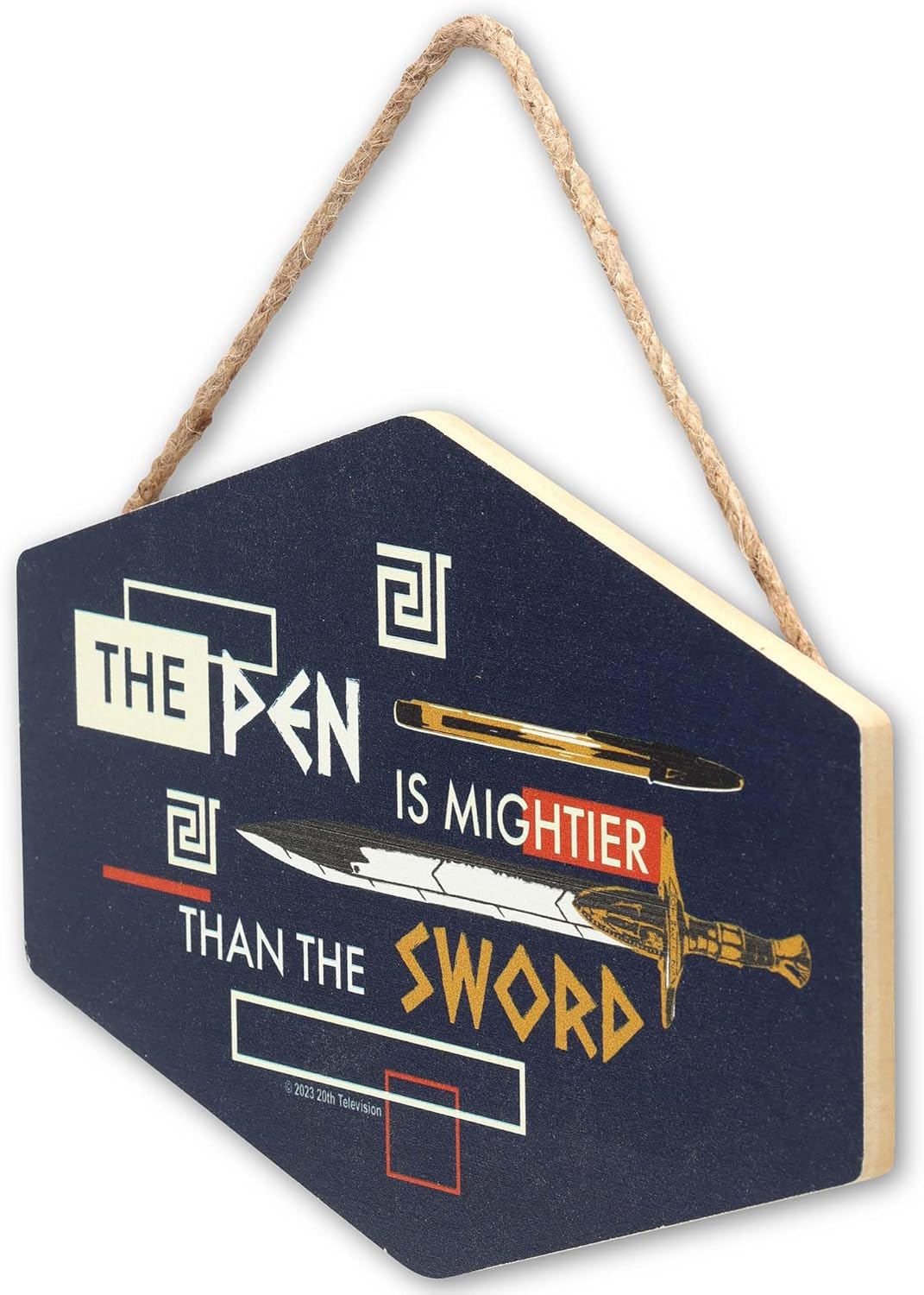 Disney Percy Jackson The Pen Is Mightier Than The Sword Hanging Wood Wall Decor - Fun Percy Jackson Sign for Home