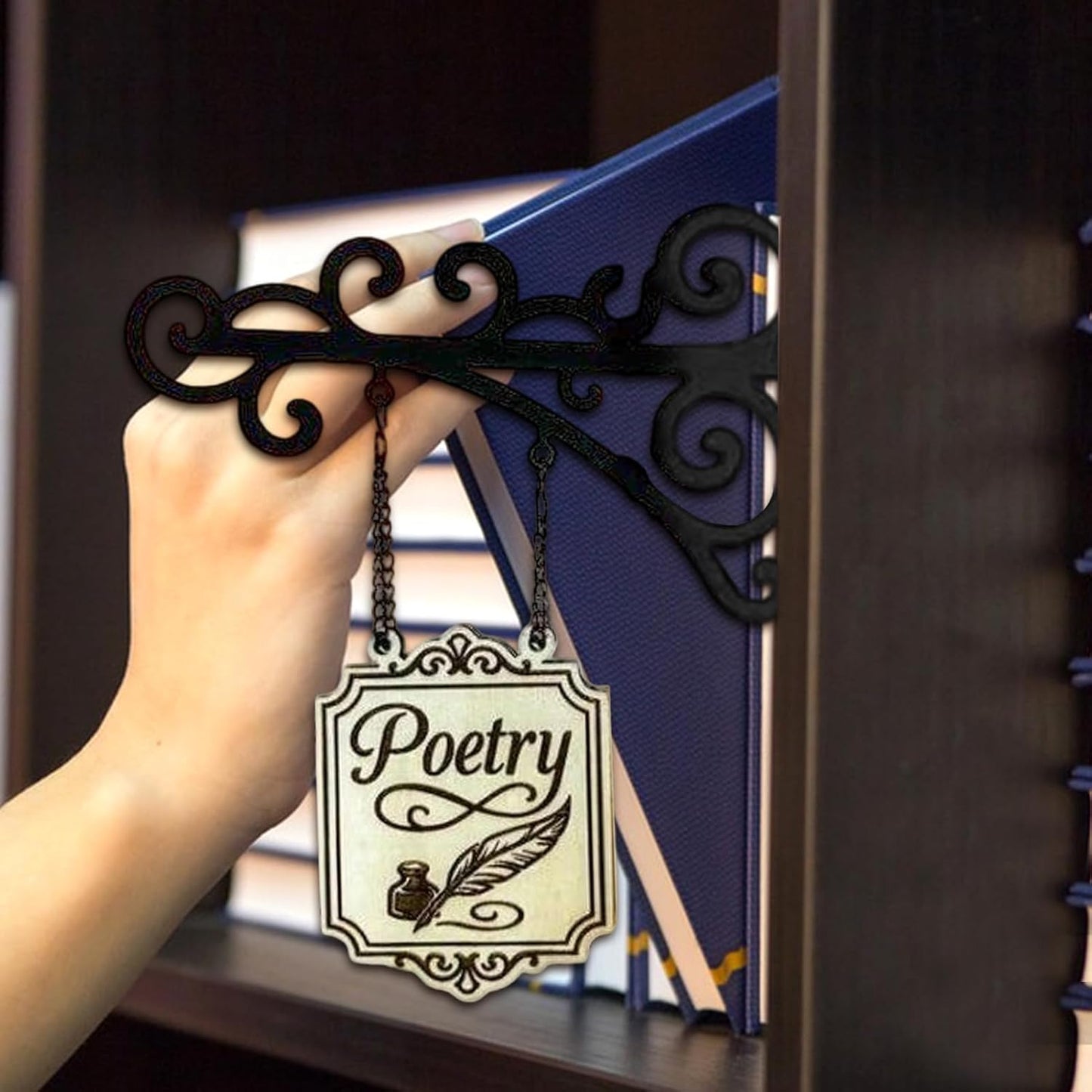 Book Decor for Shelf – Book Lover Hangable Sign | Reader Wall Art Accessory | Decorative Hanging for Bookworms, Librarians, Home Shelves, Classrooms & Reading Nooks