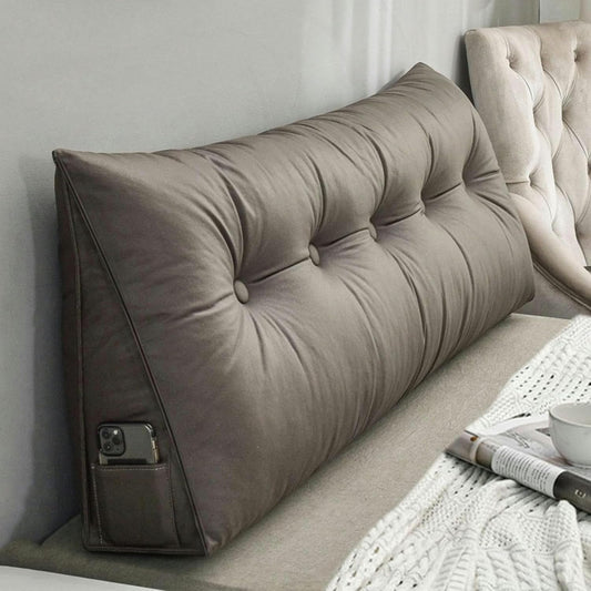 FLTRGO Triangular Headboard Pillow Daybed Back Wedge Pillow Large Bolster Reading Backrest Pillow Body Positioning Support Cushion with Removable Cover