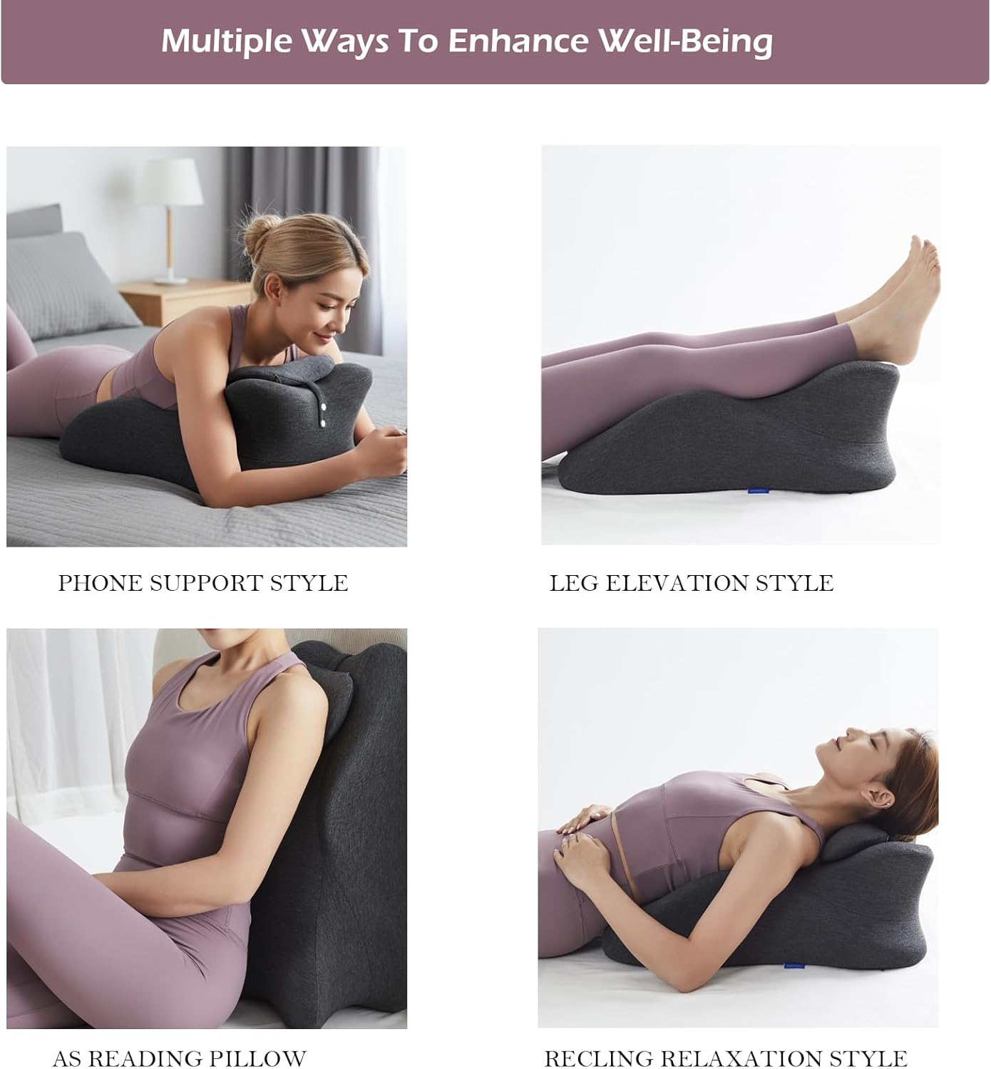 Cupocupa Ergonomic Wedge Pillow for Bed Reading & Back Support and Ideal for Massage - Zoned Contour Design for Sitting Up, Prone Lounging & Gaming - Elevating Leg Pillow for Circulation & Recovery