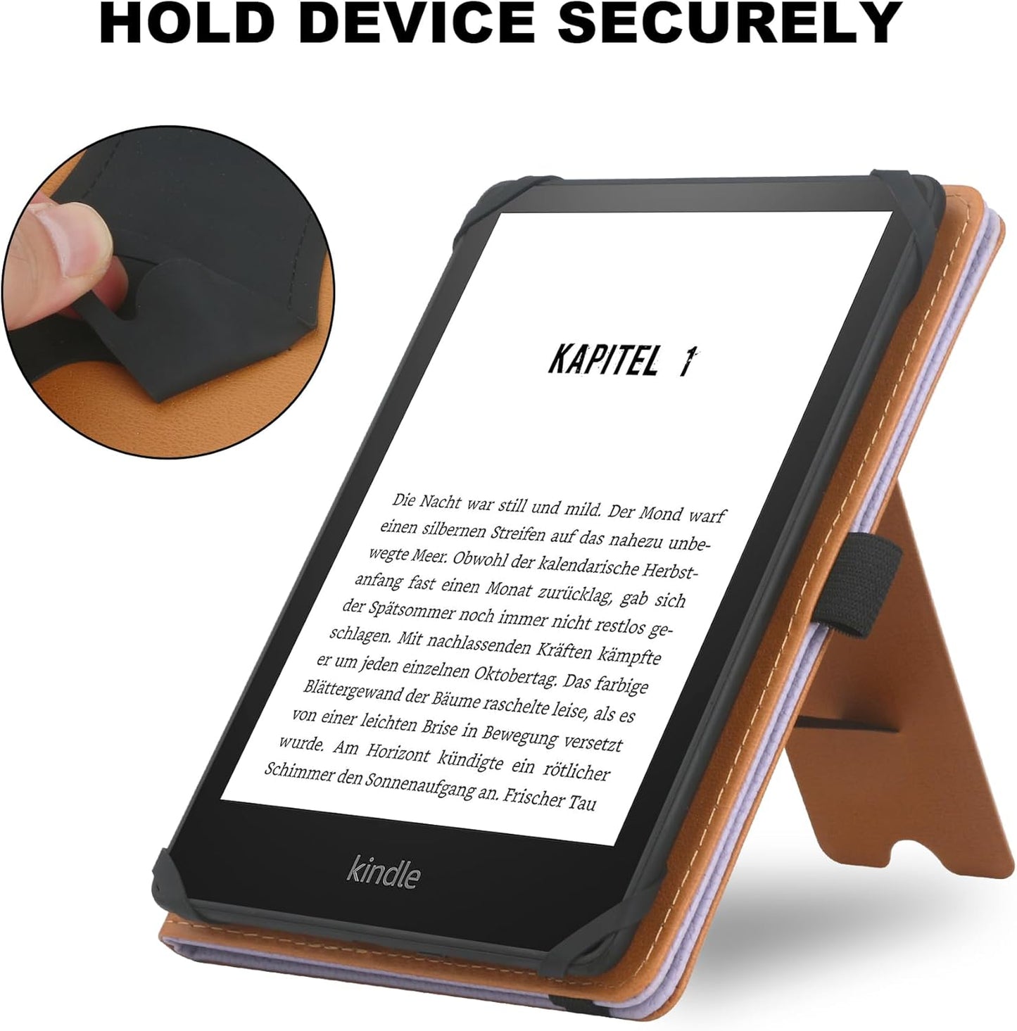 Universal Case for 6",6.8" E-Reader, Compatible with Paperwhite/Sony/kobo/Pocketbook/Nook/tolino 6-6.8inch ebook Reader,Premium PU Leather Cover with Hand Strap and Foldable Stand,Purple