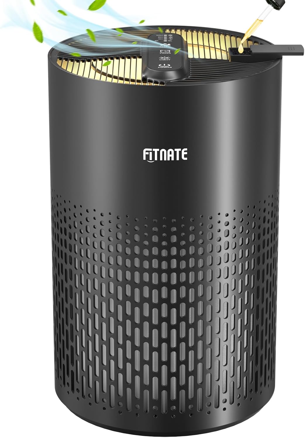 FITNATE Air Purifiers for Home Large Room Up to 1076 Ft² with Aromatherapy, H13 True HEPA Air Purifier for Pets, Quiet Air Cleaner for Dust Pollen Pet Dander Odor, with Night Light,Timer, Black