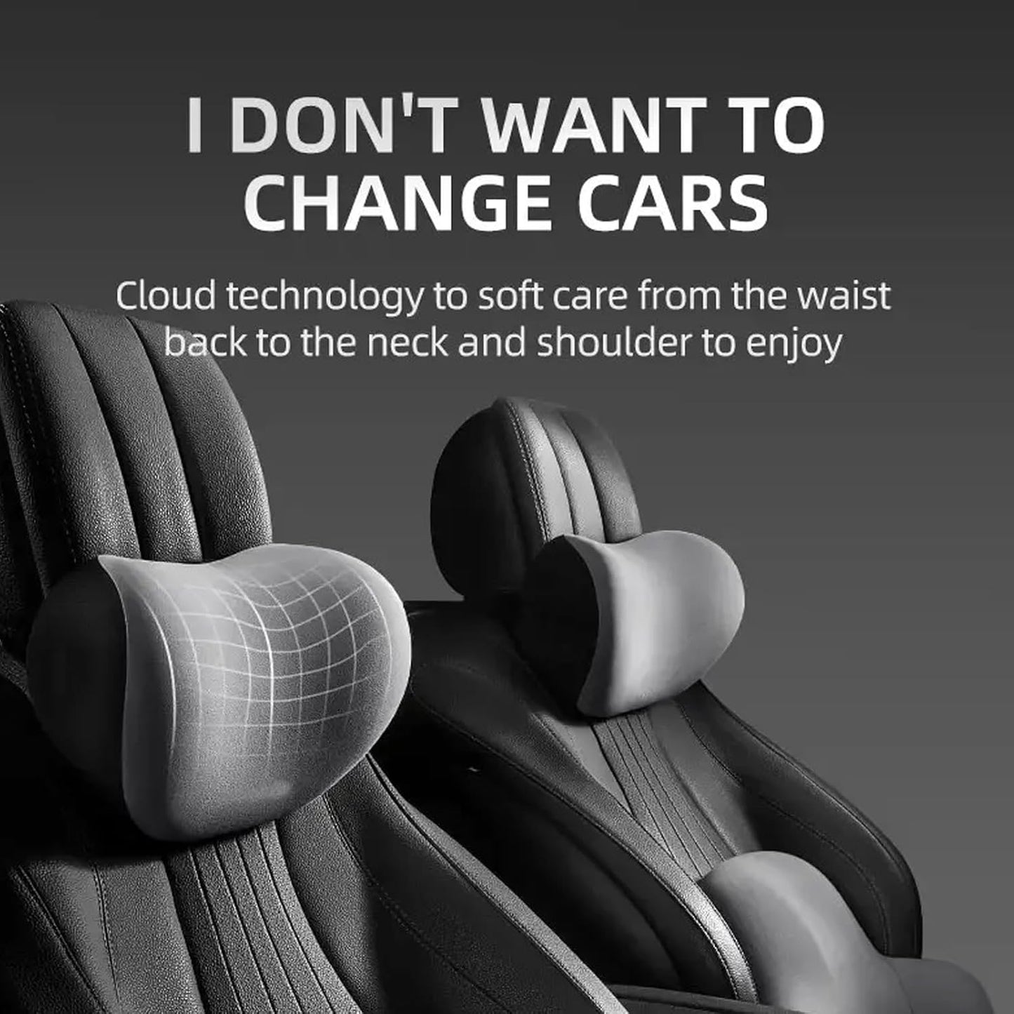 Lumbar Pillow Memory Foam Headrest Cervical Neck Support Backrest Cushion Back Support for Vehicles Truck Car