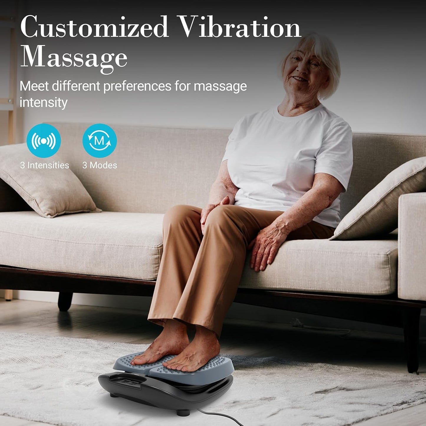 Foot Massager for Neuropathy FSA Eligible HSA, Adjustable Vibration Foot Massager with Heat & Remote Control, Electric Feet Massager for Legs Circulation, Plantar Fasciitis Pain, Stress Relief