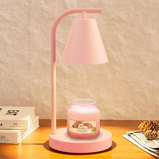 Pink Candle Warmer Lamp - with Timer & Dimmer, Cozy for Women Mom, Modern Home Decor House Warming Gifts Wax Melt Warmer for Scented Jar Candles