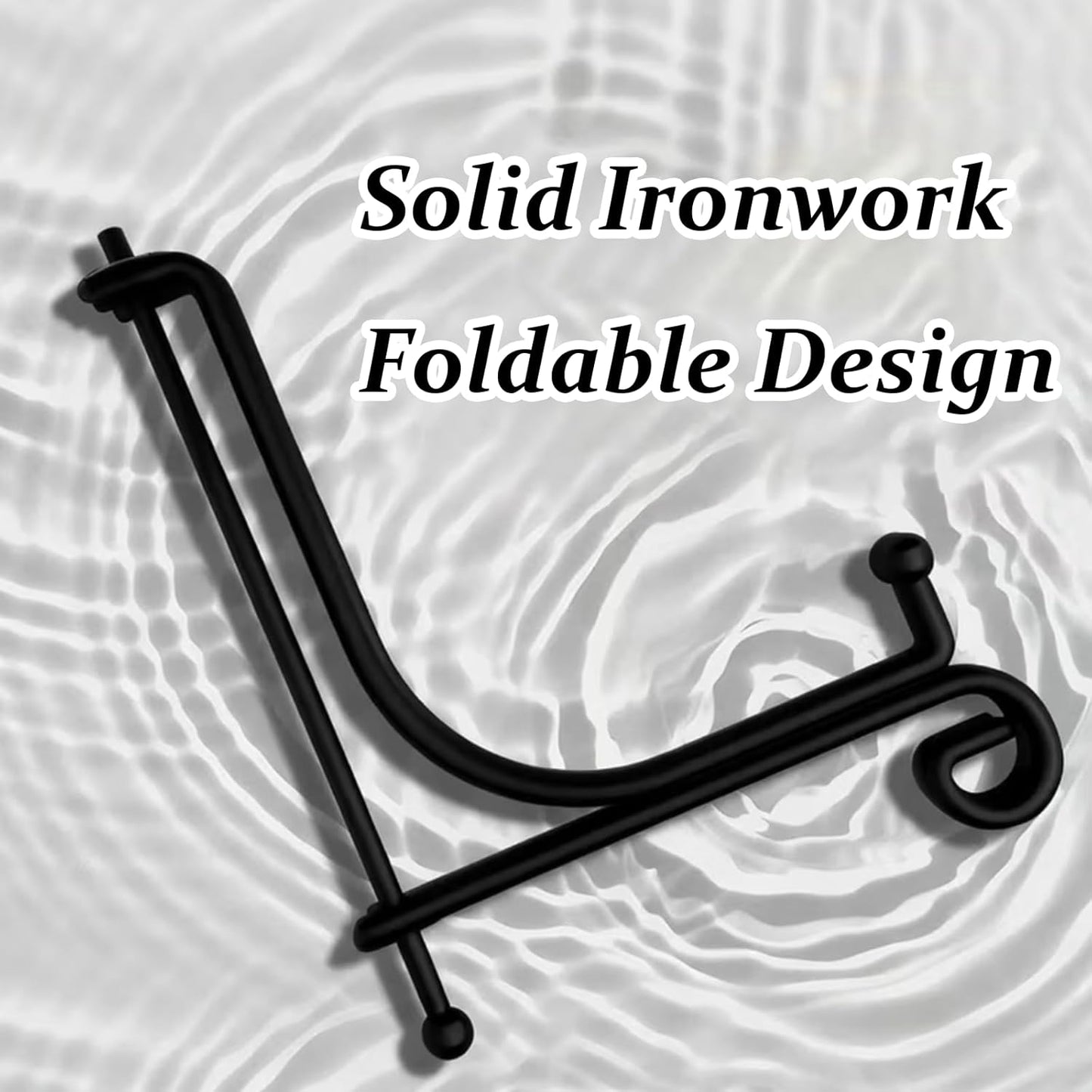 12 Pack Iron Display Stands, 4 Inch Black Plate Holder Easel for Display, Decorative Tabletop Frame Picture Stand for Book, Collectibles, Card and Arts