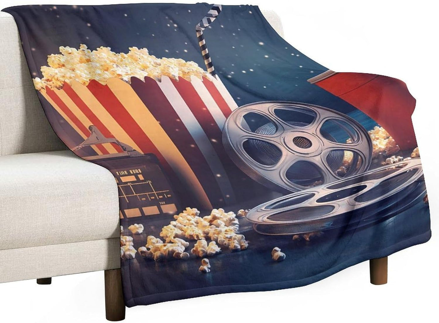 Movie Theater Throw Blanket for Couch Bed Plush Cozy Fuzzy Flannel Blanket for All Season 40"x50"