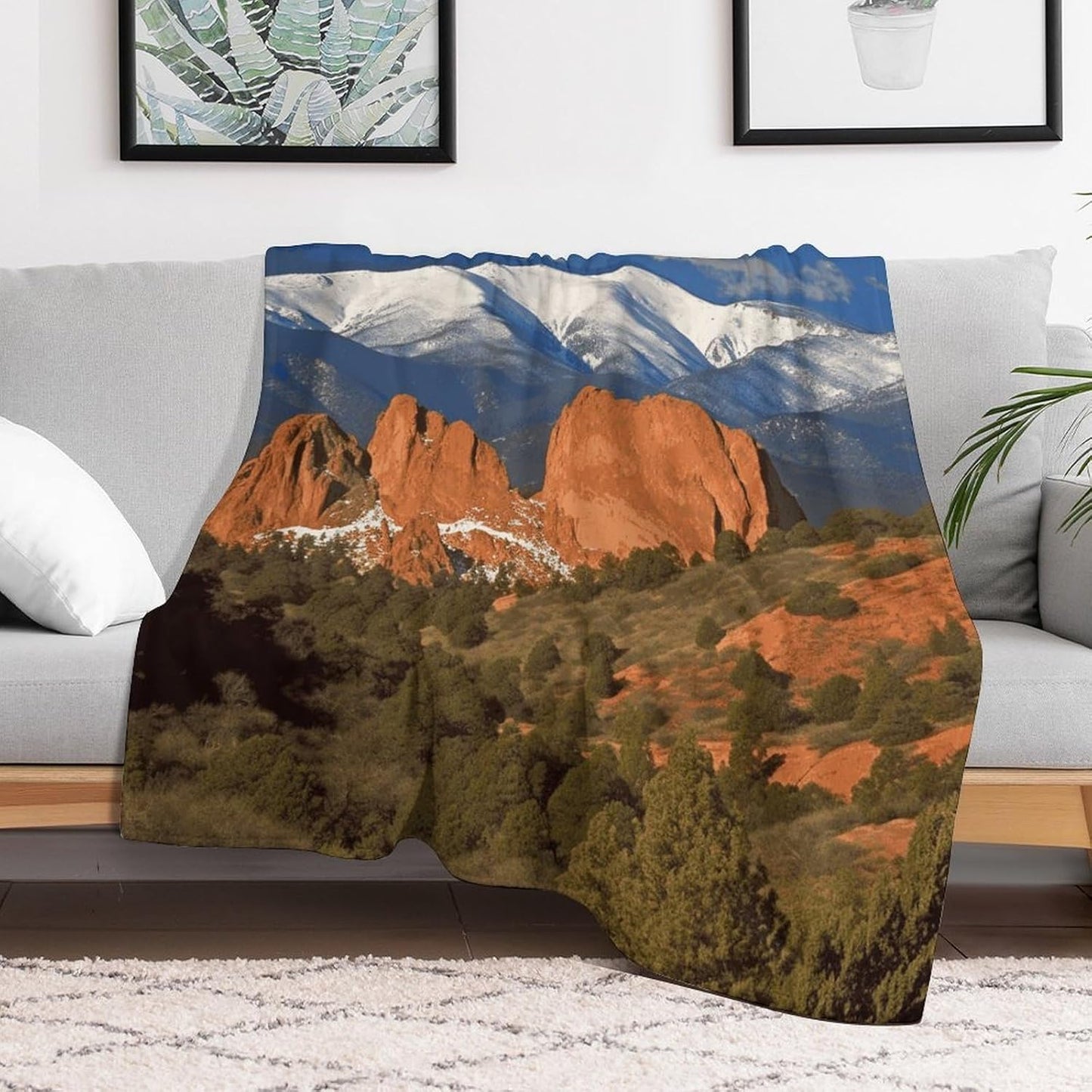 Pikes Peak Colorado Blanket Super Soft Lightweight Throw Blanket Cute Cozy Warm Bed Blanket Decorative Fuzzy Blanket All-Season Home Decor Gift for Sofa Couch Living Room 60"*80"（150 * 200cm）