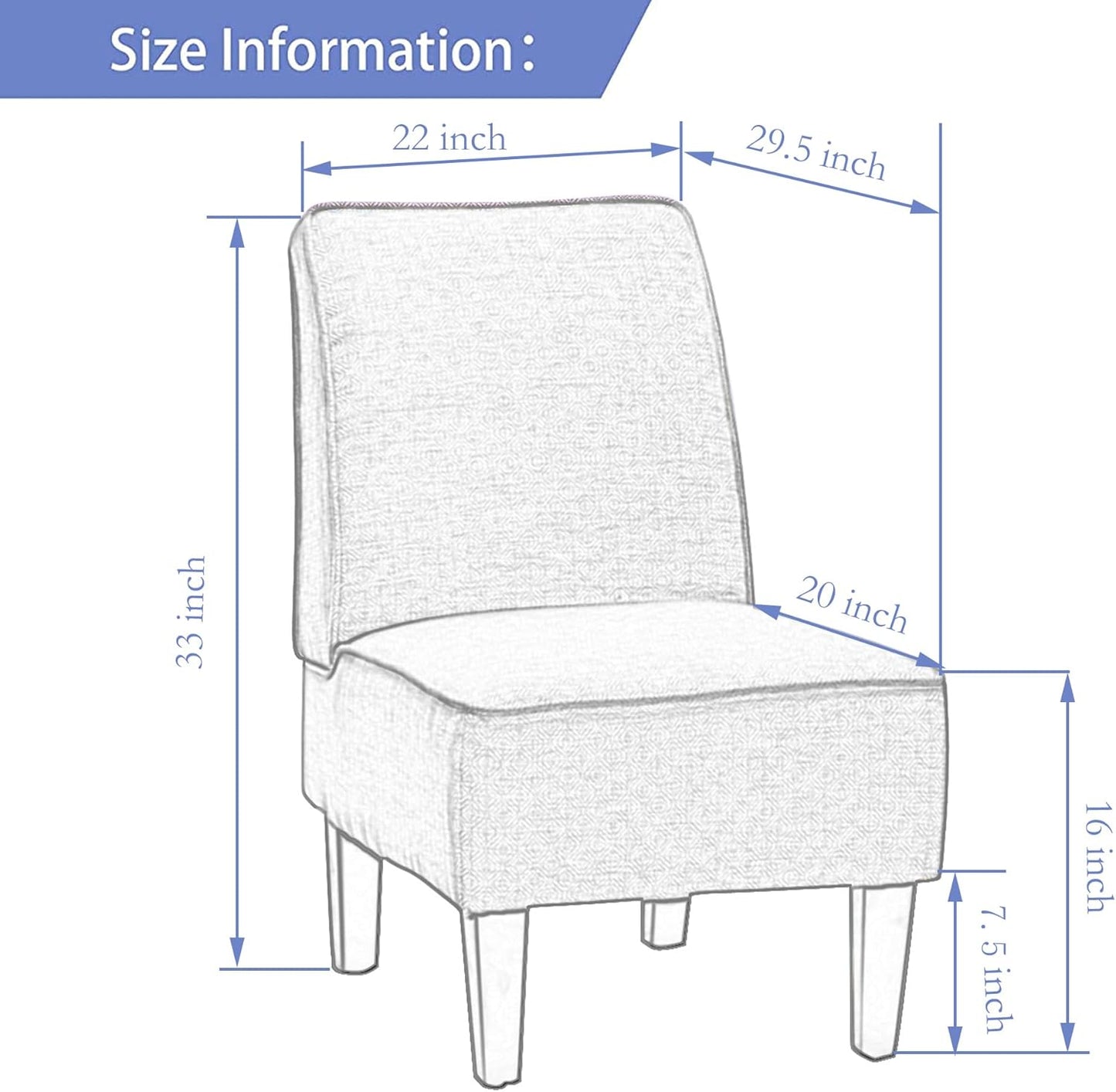ALISH Accent Chairs Set of 2 Upholstered Living Room Chairs Armless Side Chairs Bedroom Chairs with Curved Backrest and Wooden Legs Orange