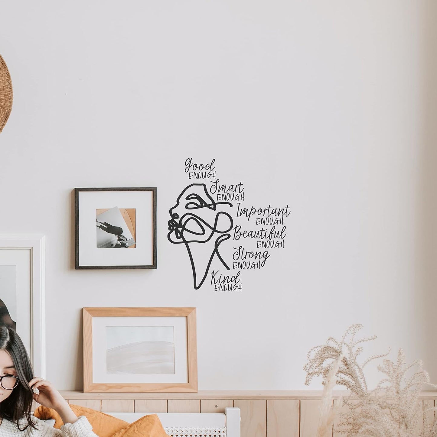 My Vinyl Story Inspirational Wall Decals for Women Line Art Set Quote Sticker Motivational Office Decor for Girls Wall Art Vinyl for Livingroom Bedroom Bathroom Classroom