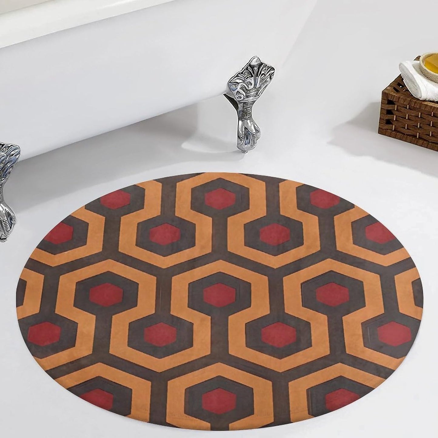 Round Small Area Rug, Shining Overlook Print Circle Rugs, Non Slip Washable Floor Mat, Soft Throw Rug for Living Room, Powder Room Entryway, Bathroom, Bedside, Floor Decor 80 * 80cm