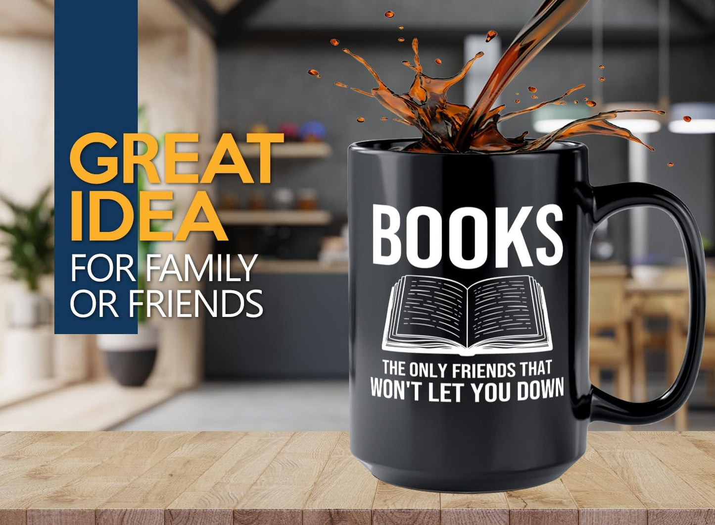 Book Lover Coffee Mug 15oz Black -Books The only - Bookworm Literature Library Book Lover Reader Booked Editor Intellectual Studious