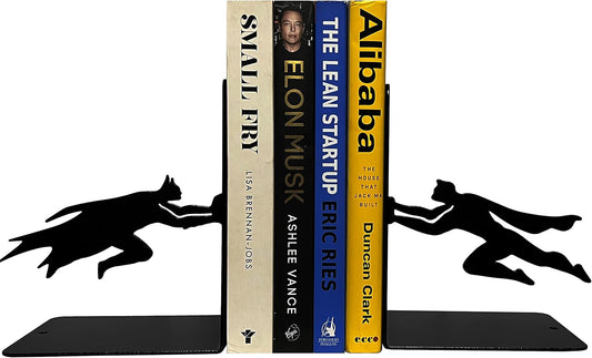 Superheros Decorative Bookends, Book Stopper, Metal Bookends, Book end Holders Book Stopper for Heavy Books Home/Office Decor/Shelves, Children Room Décor (Weight 2.5 Pound/Pair)
