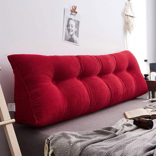Reading Solid Color Pillow Bolster Positioning Support Wedge Pillow Lumbar Support Pillow for Sofa Bed Bunk Chair Bolster(Size:180x25x50cm(71x10x20inch),Color:Red)