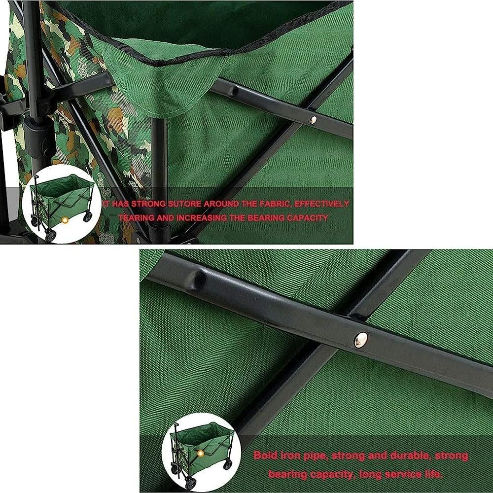 Handcart, Folding Portable Trolley Cart, Shopping Cart Heavy Duty Wagon, Cargo Carry Trolley with 4 Wheel for Outdoor/Camping/Fishing/Mall