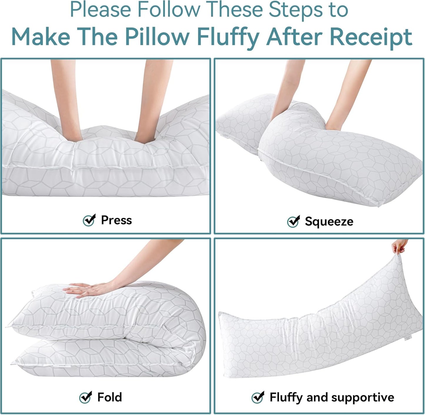 Oubonun 21x54 Full White Body Pillow for Adults, Big Long Bed Pillow for Sleeping, Premium Firm Body Support Pillows for Side Sleepers