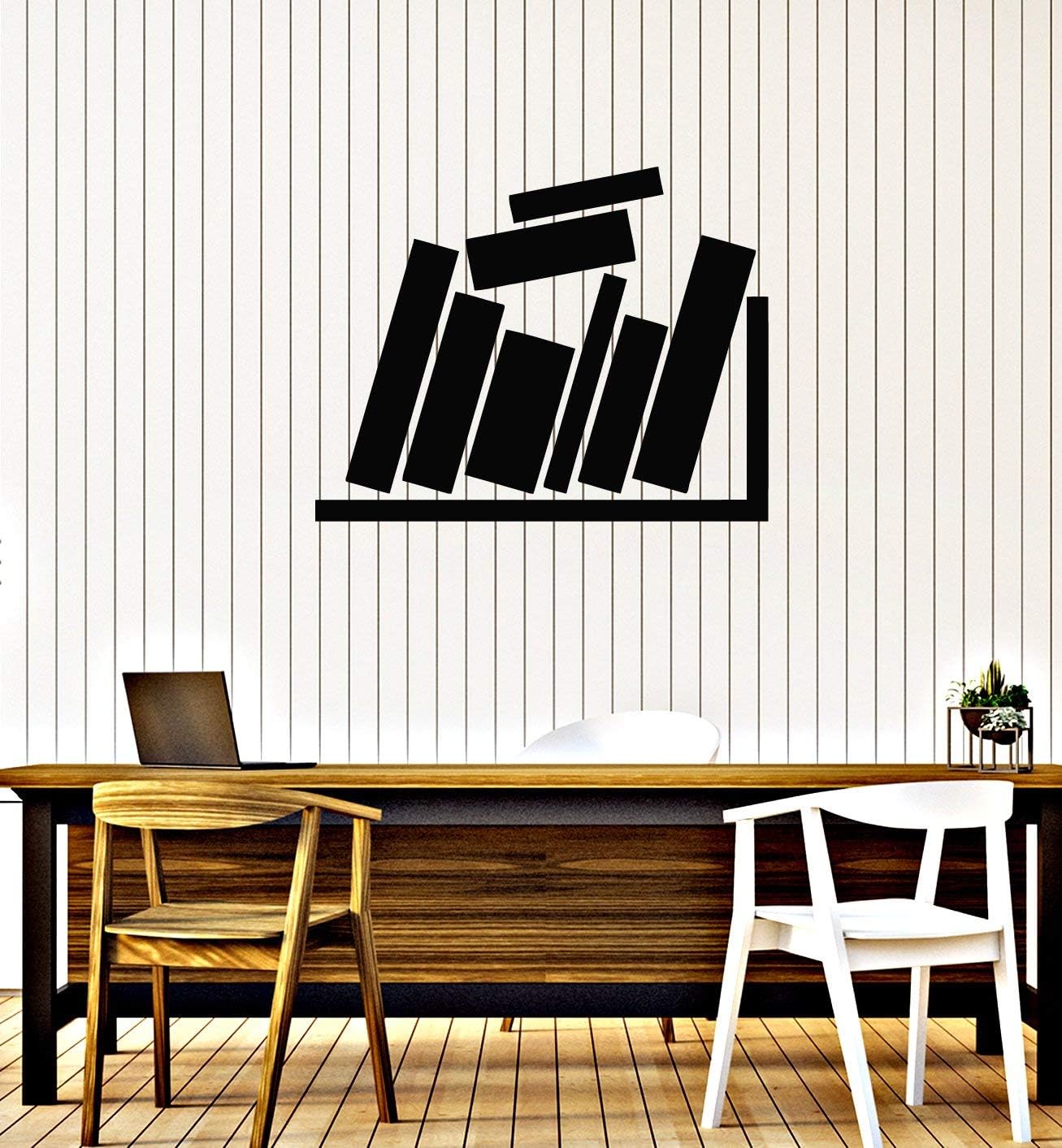 WallStickers4ever Vinyl Wall Decal Bookshelf Books Reading Bookstore Home Interior Stickers Mural Large Decor (g2826) Black