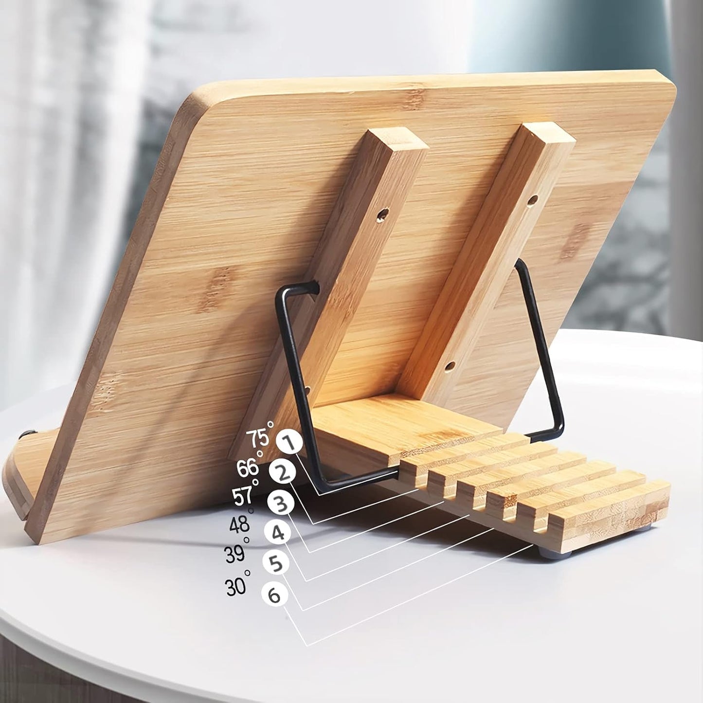 Book Stand Handmade Book Stand Reading Stand Book Holder for Hands Free Textbook Recipe Cookbook Tablet Cell Phone Laptop Holder for Desk (Size : M-Medium) ()