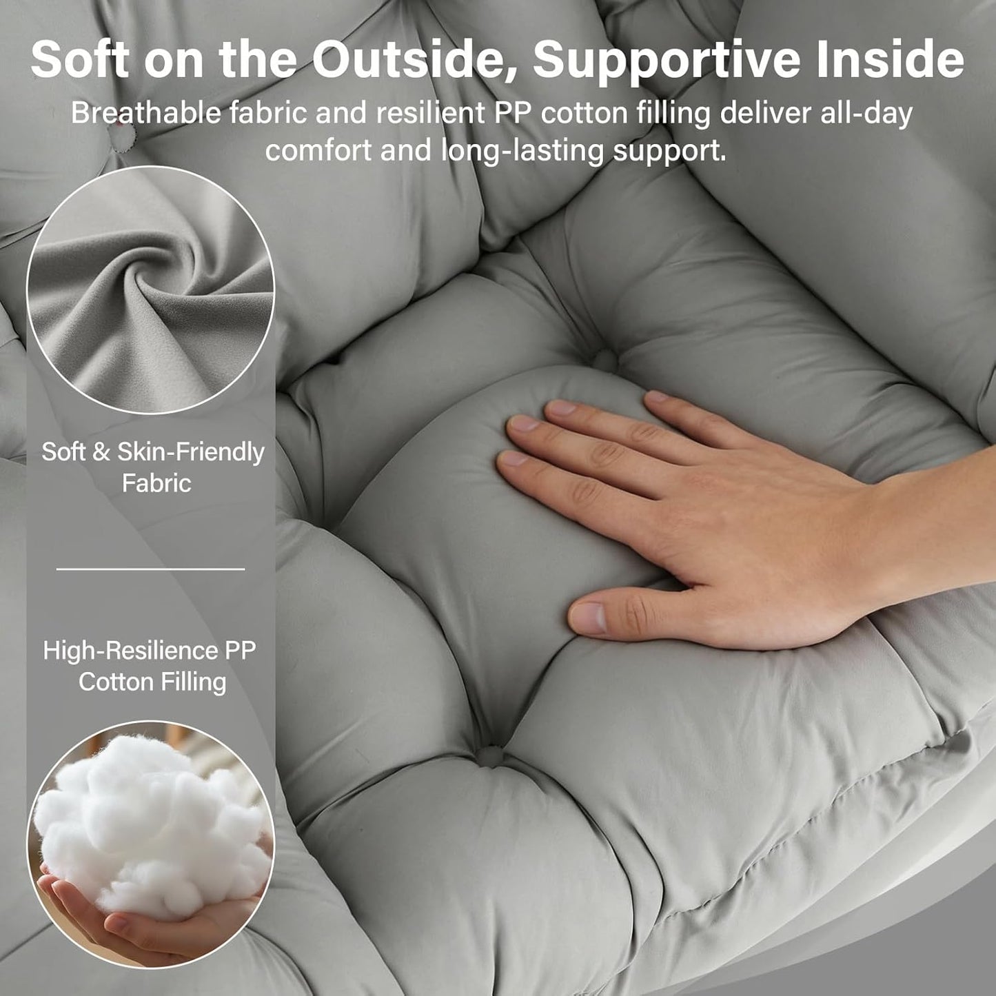 Lazy Chair with Folding Ottoman, Modern Accent Lounge Armchair with Armrests and a Side Pocket & Foldable Footstool, Leisure Reading Chair for Living Room, Bedroom, Dorm & Office, Light Grey