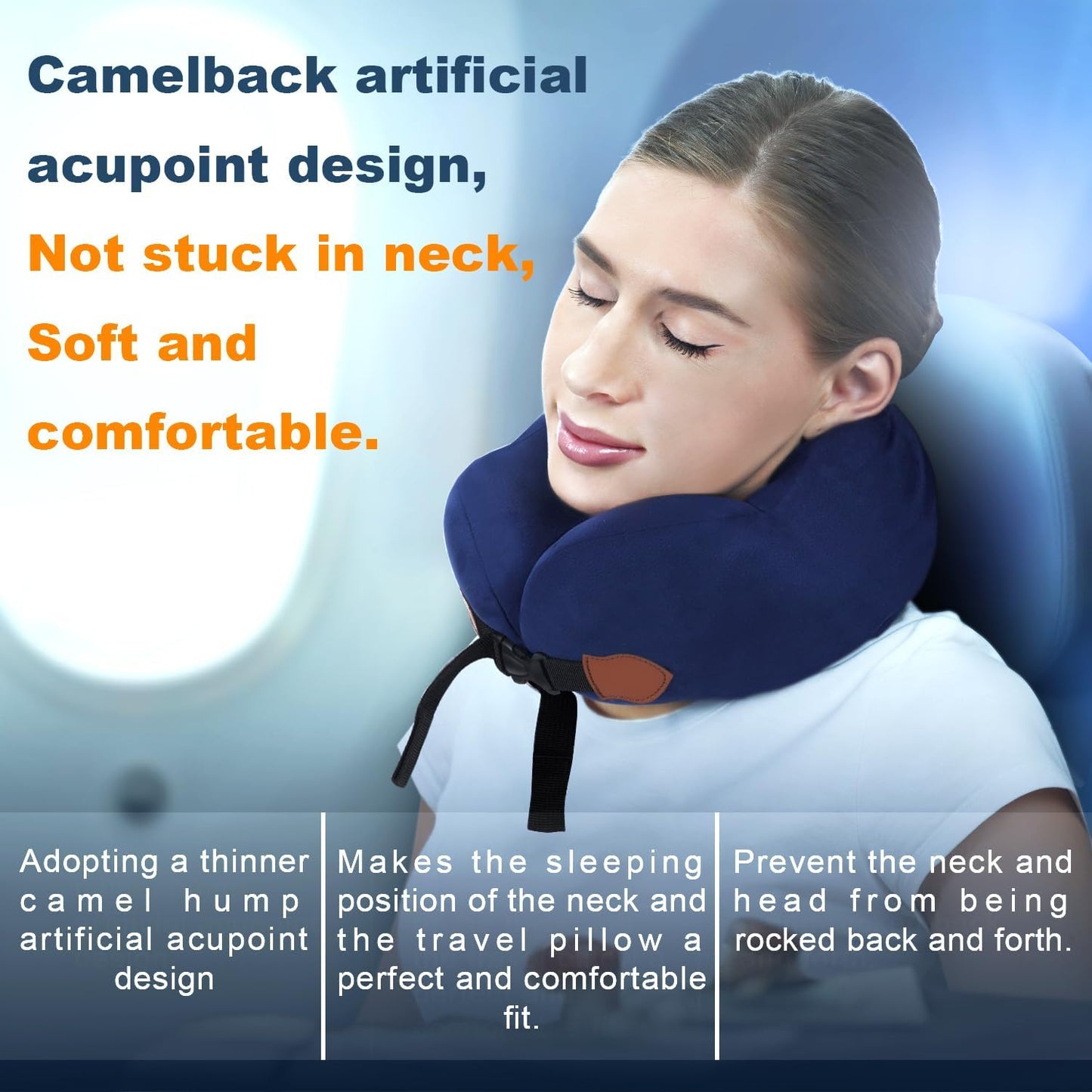 Head Support Travel Pillow - Comfortable, Breathable and Machine Washable. Suitable for Any Sitting Position Head, Neck and Chin Provide Effective Support. Adult